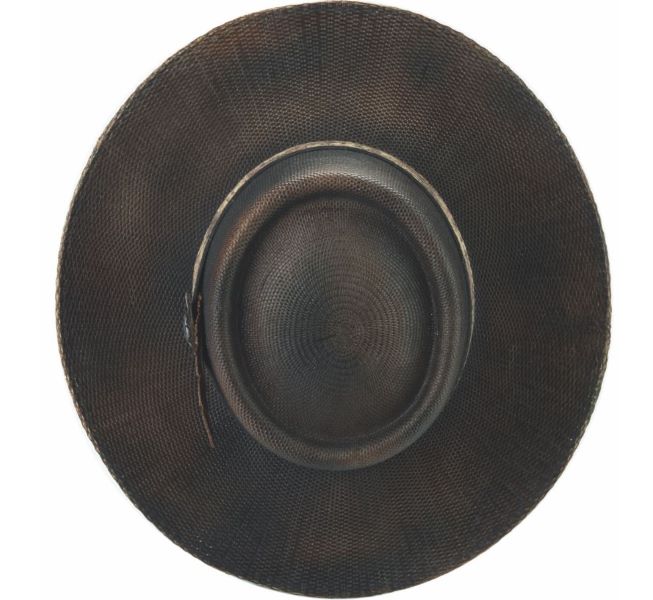 Bullhide Hats Distressed Chocolate With Leather Feather Unusual Mens Hat 5070