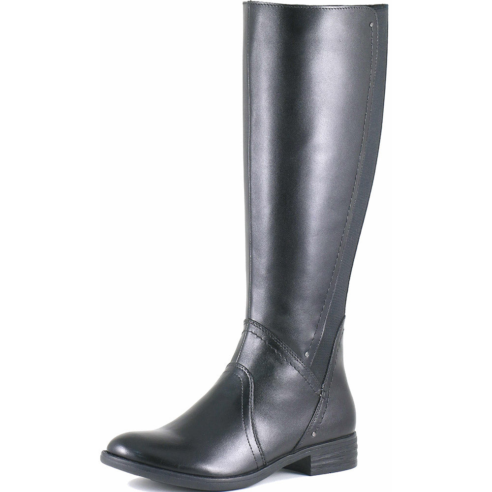 Bussola Black Twyla Vachetta Leather Womens Tall Boots