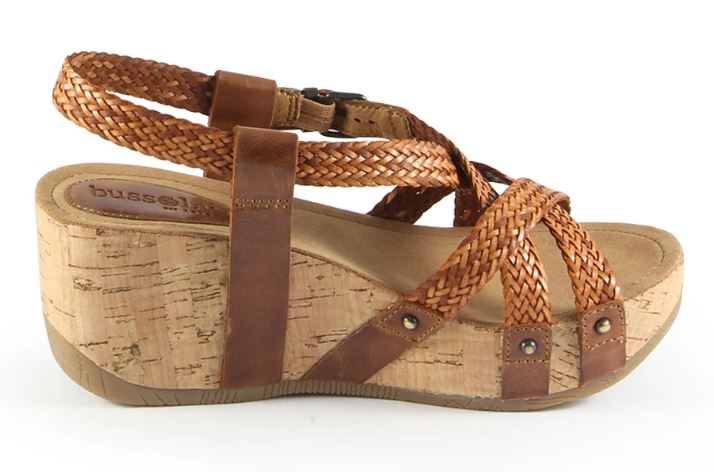 Bussola Cappucino Formentera Woven Cross Straps Womens Wedge Sandals FIDA