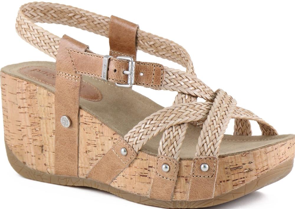 Bussola Doeskin Formentera Woven Cross Straps Womens Wedge Sandals FIDA