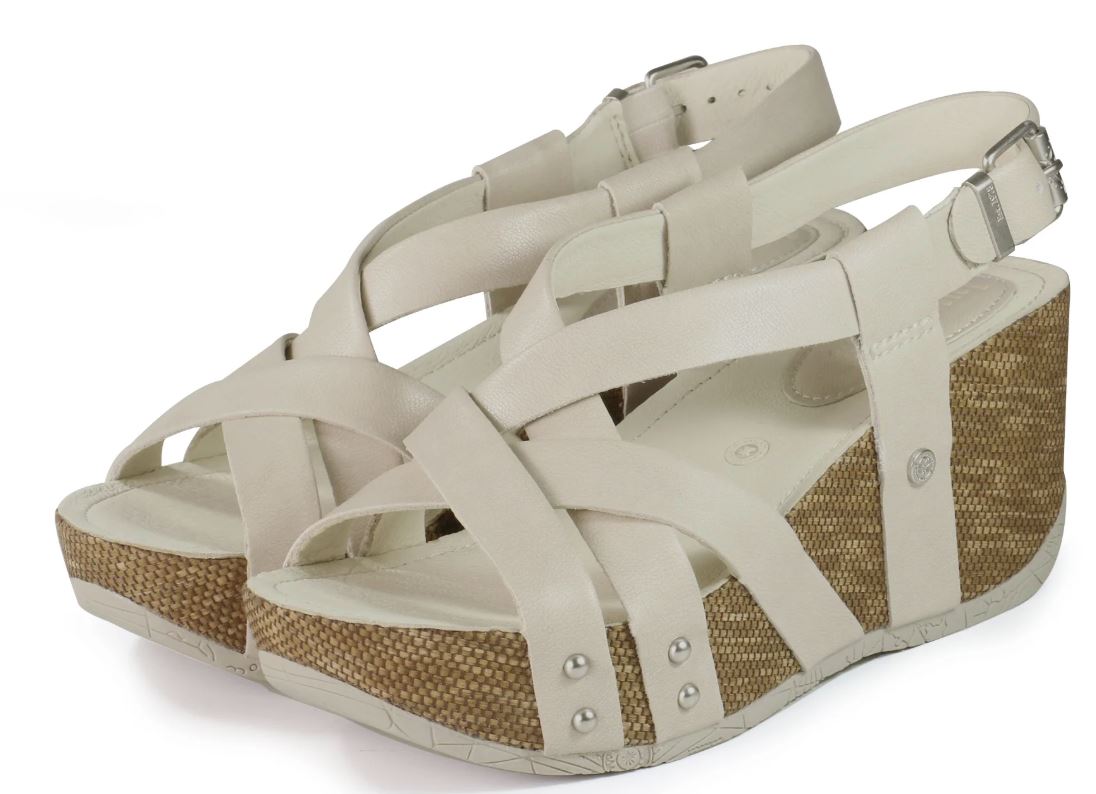 Bussola Ivory Formentera Felipa Women's Cross Straps Wedge Sandals FELIPA-IVORY