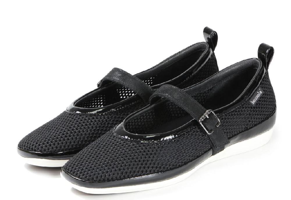 Bussola Nero Vicenza Vanya Women's Mesh Ballet Flats VANYA-NERO