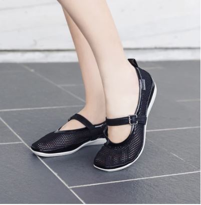 Bussola Nero Vicenza Vanya Women's Mesh Ballet Flats VANYA-NERO