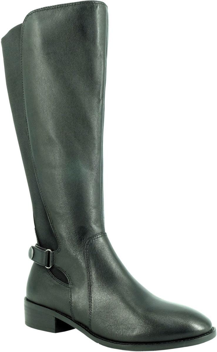 Bussola Salvia Black Nan Womens Wide Calf Tall Boots