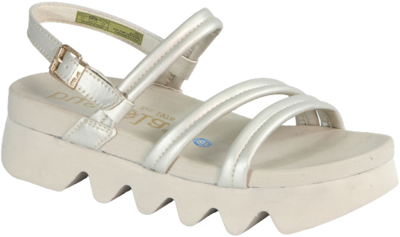 Bussola White/Gold Capri Candace Women's Sandals CANDACE-WHTGLD