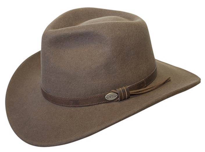 C1001 Brown WOOL Aussie Crushable Cowboy Hat
