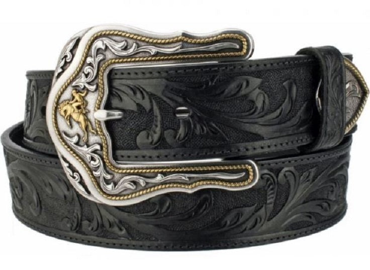 C41513 Tooled Leather Westerly Ride 1 1/2 inch Western Mens Belts