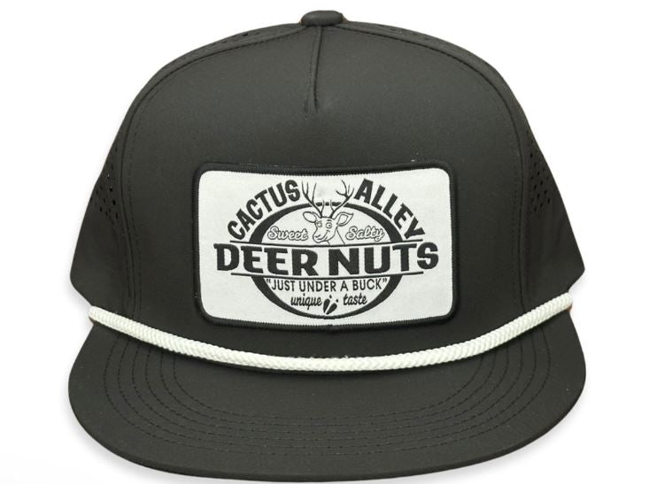 Cactus Alley Black with White Rope 'Deer Nuts' Hat DEER NUTS BLK