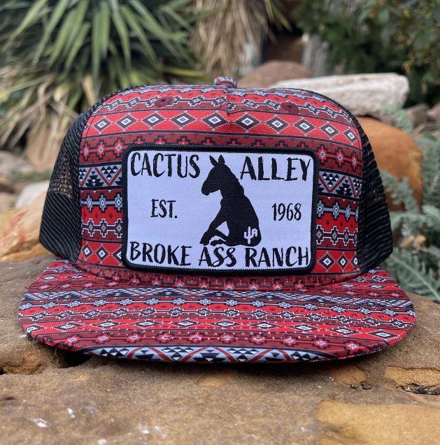 Cactus Alley Red/Black Donkey Aztec Snapback Cap