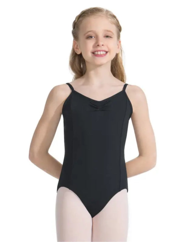 Capezio Black Tactel Girls Pinch Front Leotard TC0052C-BLACK
