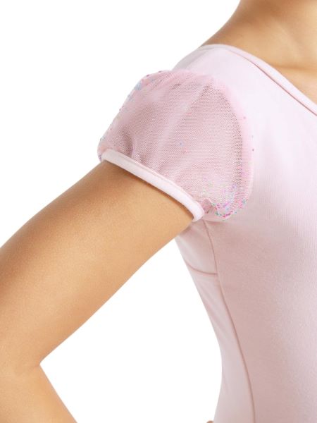 Capezio Glitter Glam Puff Sleeve Girls Leotard 11886C