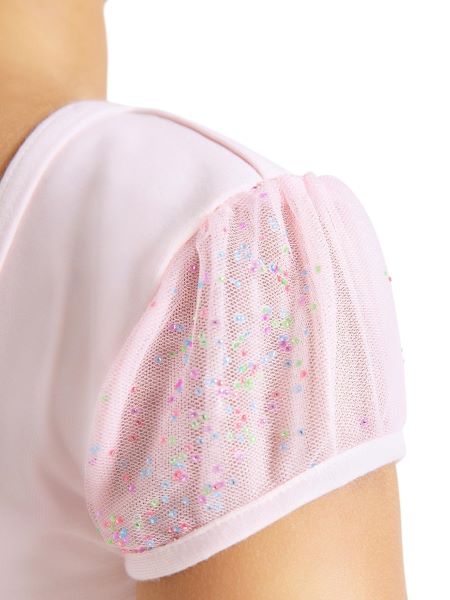 Capezio Glitter Glam Puff Sleeve Girls Leotard 11886C
