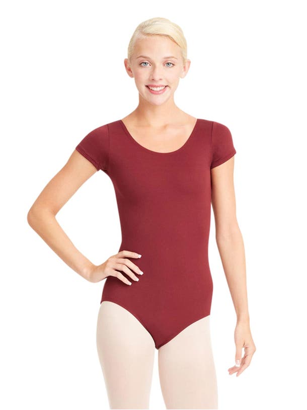 Capezio Maroon Short Sleeve Team Basic Adult Leotard TB133-MAR