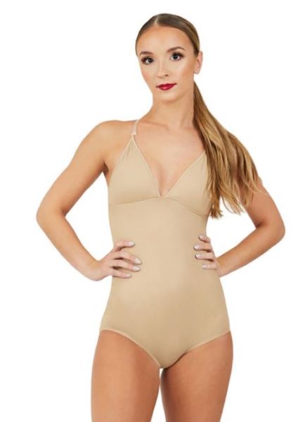 Capezio Nude Plunge Front Deep Back Leotard Adult 3765W