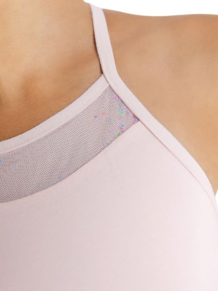 Capezio Pink Glitter Glam Cross Back Girls Camisole Dress 11884C