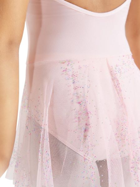 Capezio Pink Glitter Glam Cross Back Girls Camisole Dress 11884C