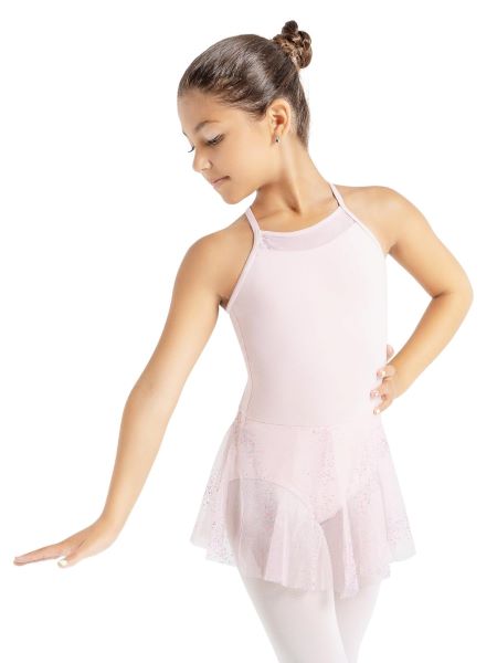 Capezio Pink Glitter Glam Cross Back Girls Camisole Dress 11884C
