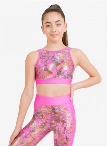 Capezio Pink Kinetic Explosion Girls Tank Bra Top