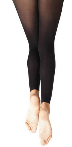 Capezio White Footless Ladies Tights with Self Knit Waist Band 1917