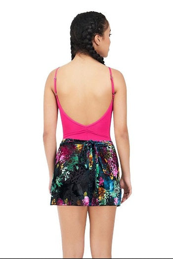 Capezio Womens Black/Pink Botanical Wrap Skirt 11713W