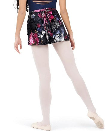 Capezio Womens Black/Pink Botanical Wrap Skirt 11713W