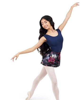 Capezio Womens Black/Pink Botanical Wrap Skirt 11713W