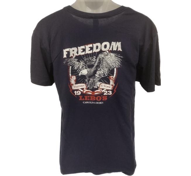 Carolina Cowboy Navy Freedom Eagle Lebo's Unisex T-Shirt 1365-NVY