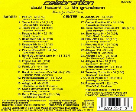 Celebration - David Howard & Tim Grundmann - Music for Ballet Class