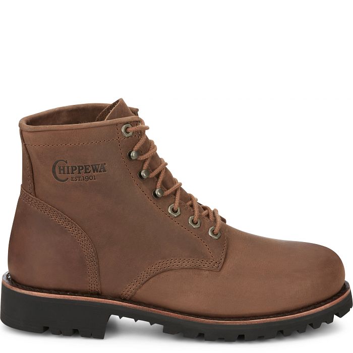 Chippewa Bourbon Brown 6 In Steel Toe Men's Workboots MC2069