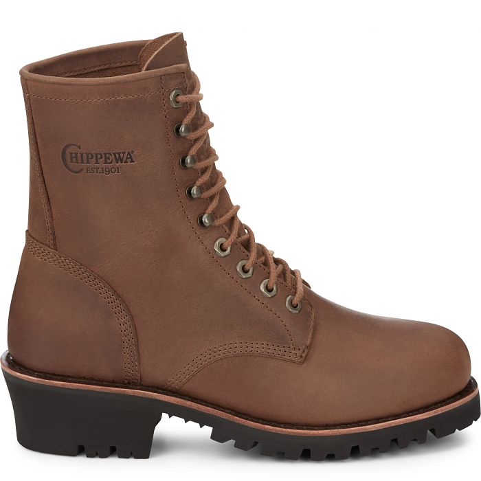 Chippewa Bourbon Brown 8 Inch Men's Steel Toe Workboots MC2089
