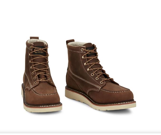 Chippewa Brown Edge Walker Men's 6 Inch Mocc Toe Work Boots ED5322