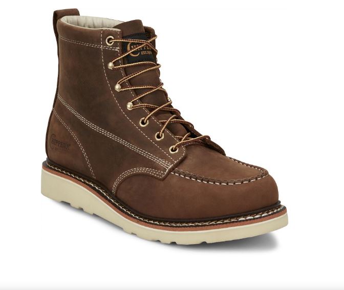 Chippewa Brown Edge Walker Men's 6 inch Mocc Toe Work Boots ED5322