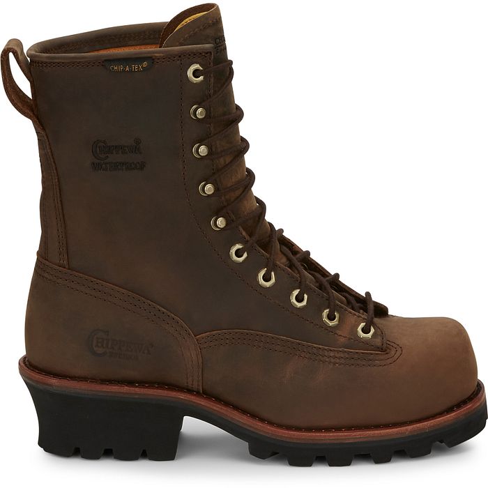 Chippewa Brown Paladin 8 Inch Waterproof Steel Toe Men's Workboots 73101