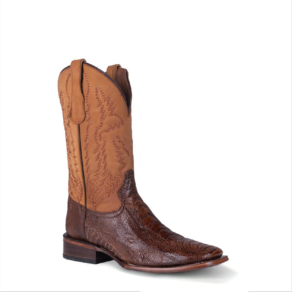 Circle G by Corral Brass & Yellow Mens Ostrich Square Toe Boots L6059