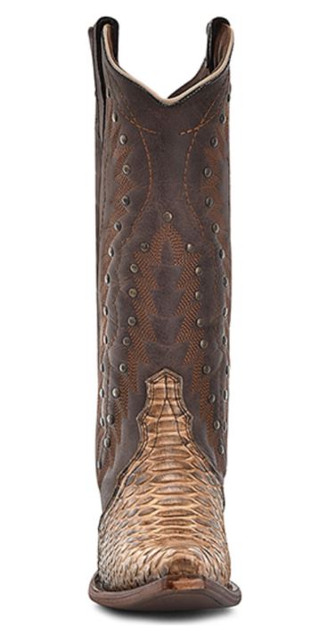 Circle G By Corral Brown With Python Print Women's Exotic Python Western Boots L6045