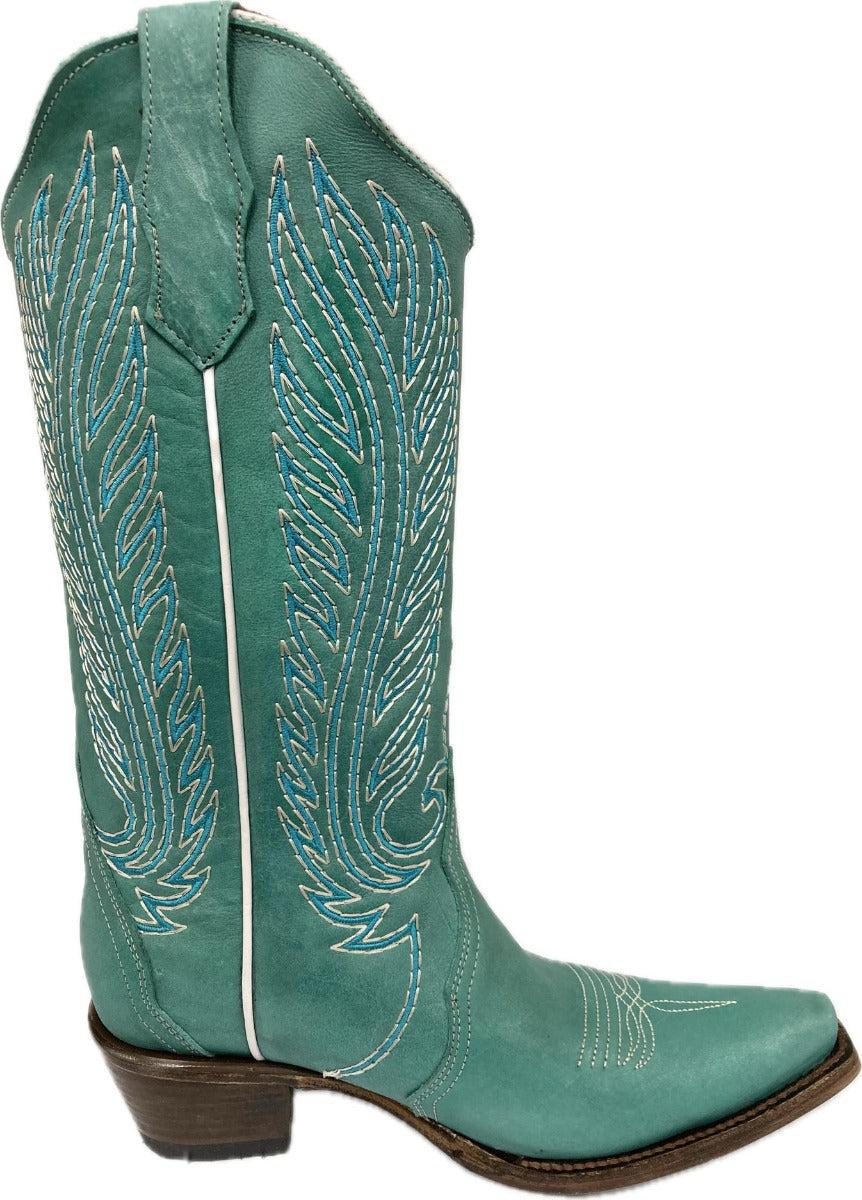 Circle G By Corral Turquoise Embroidery Triad Women's Snip Toe Western Boots L6061