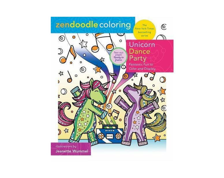 CJ Mercantile Zendoodle Unicorn Dance Party Coloring Book B-9781250270290