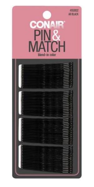 CJ Merchantile Black Conair Pin and Match 60 count Bobby Pins HA02-BLACK