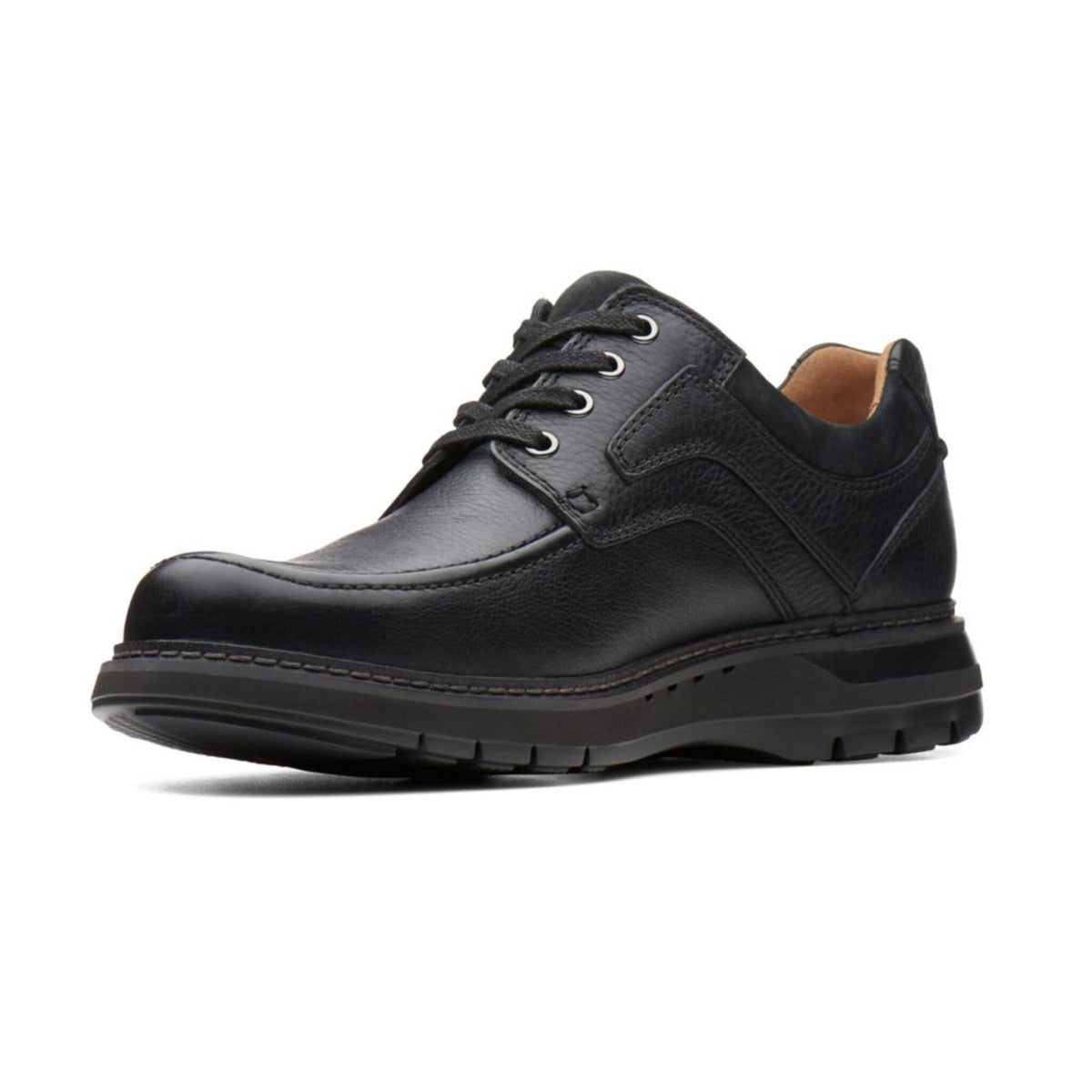 Clarks Black Leather Un.Ramble Lace Up Mens Shoes 26136989