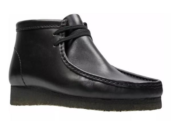 Clarks Black Leather Wallabee Men's Comfort Boots 26155512