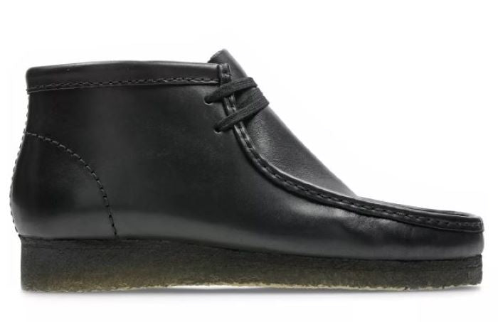 Clarks Black Leather Wallabee Men's Comfort Boots 26155512