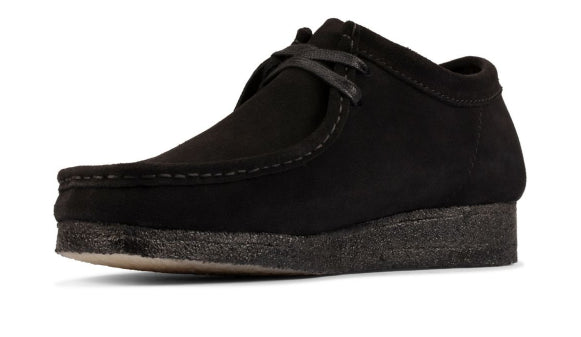 Clarks Black Suede Wallabee Low Men's Shoes 26155519