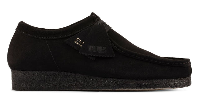 Clarks Black Suede Wallabee Low Men's Shoes 26155519
