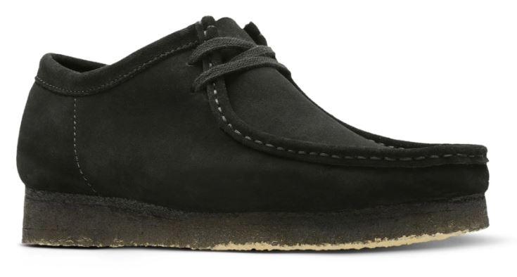 Clarks Black Suede Wallabee Mens Casual Shoes 26133279