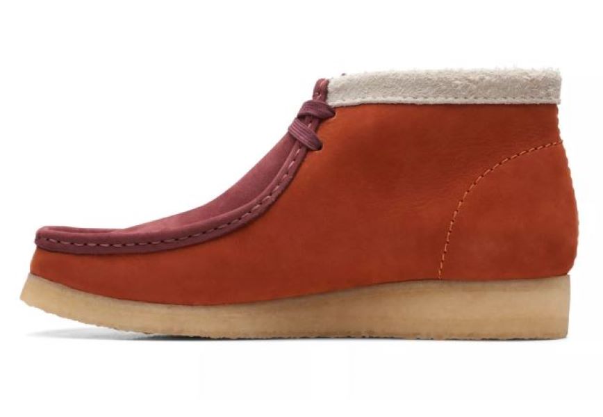 Clarks Dark Orange Combi Wallabee Boots 26168830