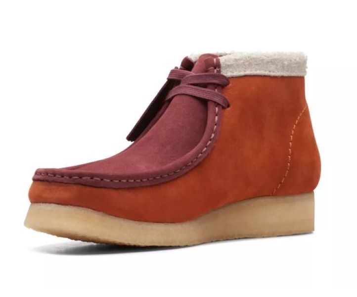 Clarks Dark Orange Combi Wallabee Boots 26168830
