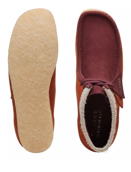 Clarks Dark Orange Combi Wallabee Boots 26168830