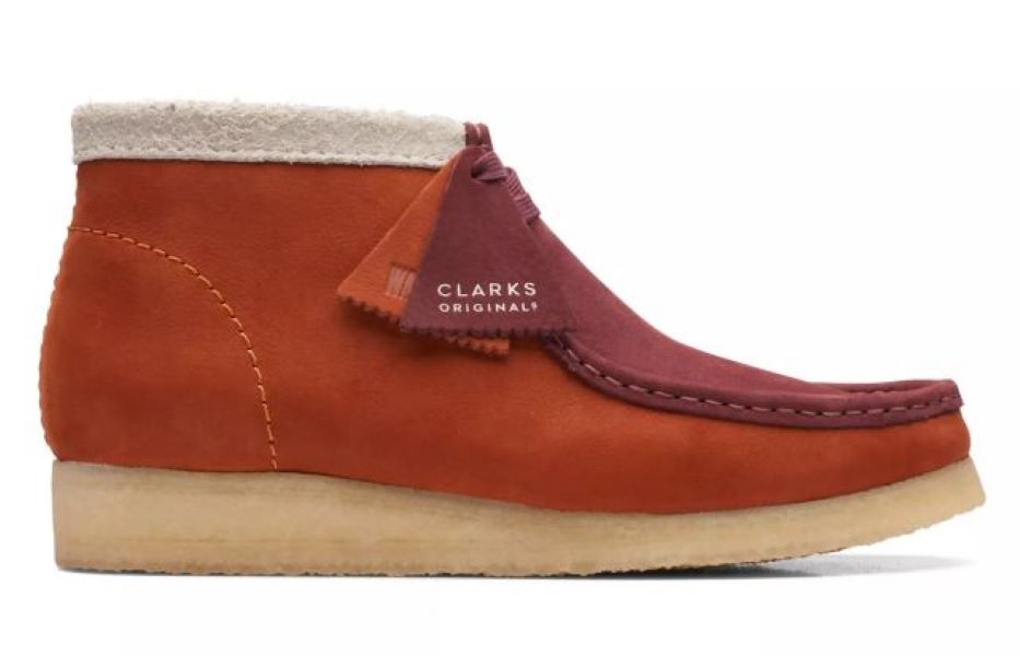 Clarks Dark Orange Combi Wallabee Boots 26168830