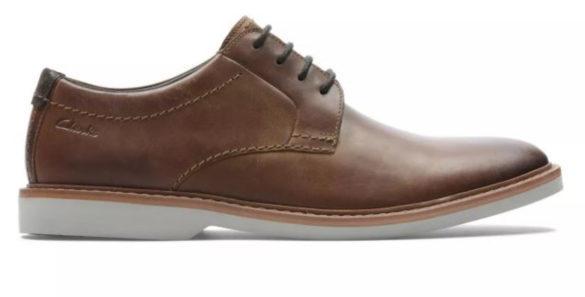 Clarks Dark Tan Atticus LT Lace Leather Mens Dress Casual Shoes 26161157