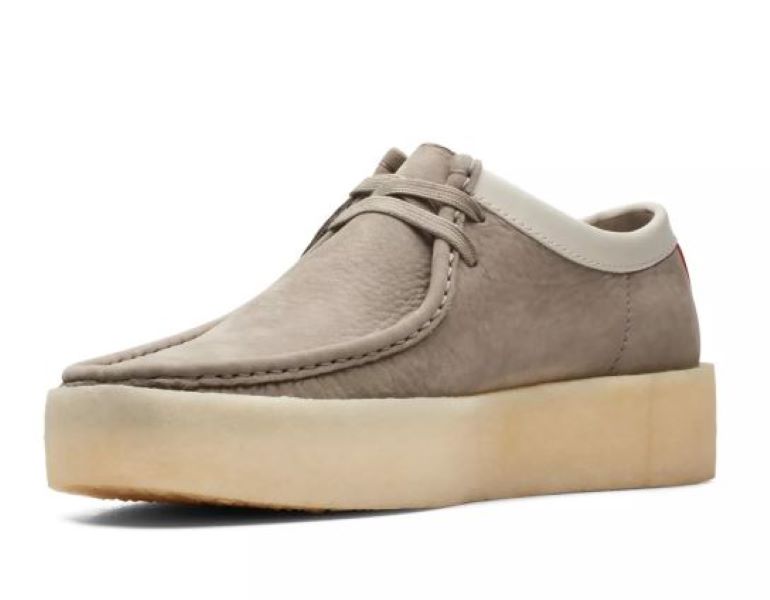 Clarks Grey Nubuck Wallabee Cup Mens Casual Shoes 26165538